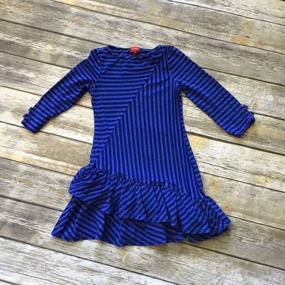 Ella Moss Other - Ella Moss Girls blue purple striped ruffle dress